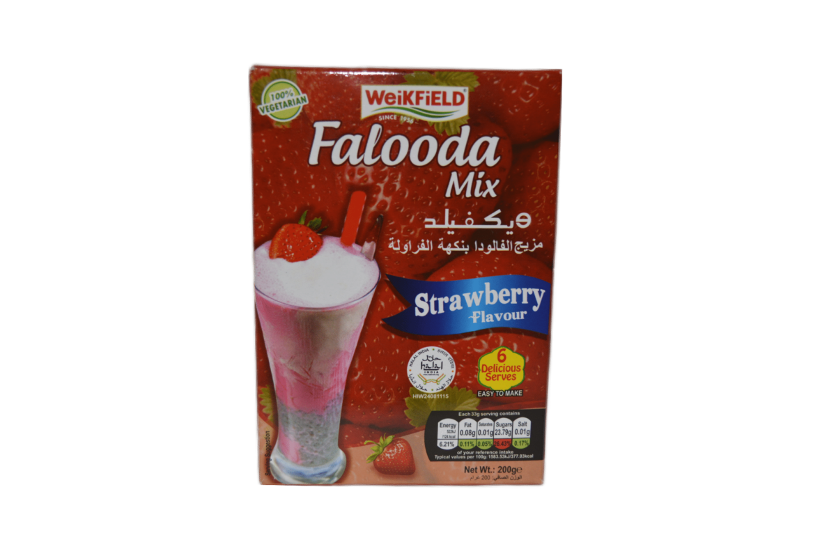 weikfield falooda mix strawberry flavour (india) 200g